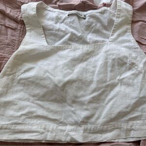 Abercrombie & Fitch Linen White Tank Top